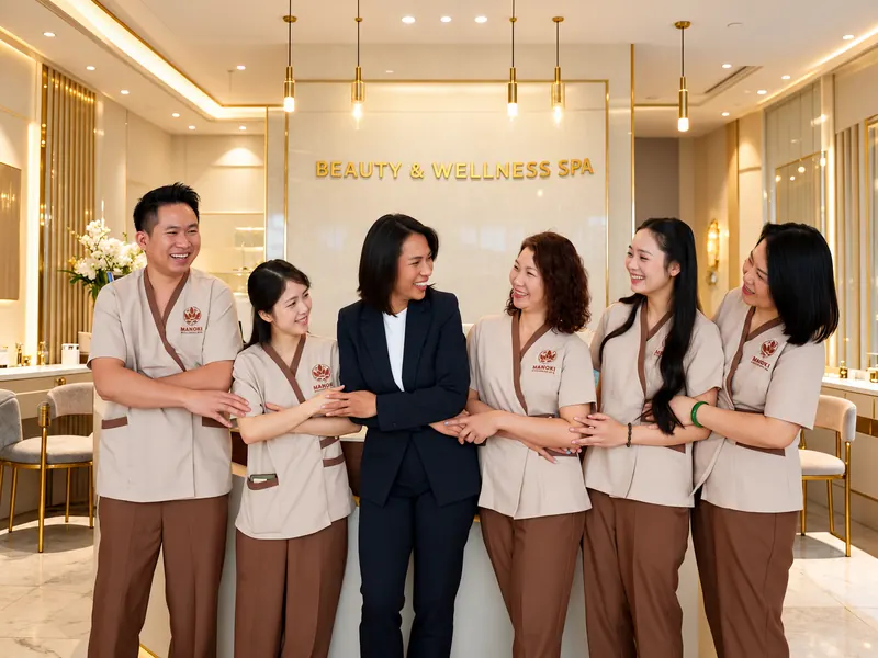 Das Team von Nanoki Beauty Spa am Empfang